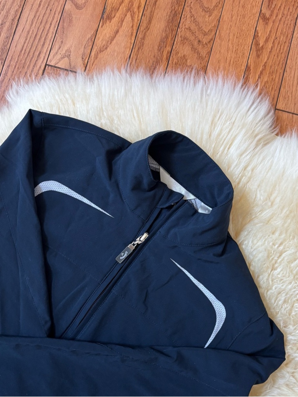 Callaway Navy and White Windbreaker Track Sports Jacket